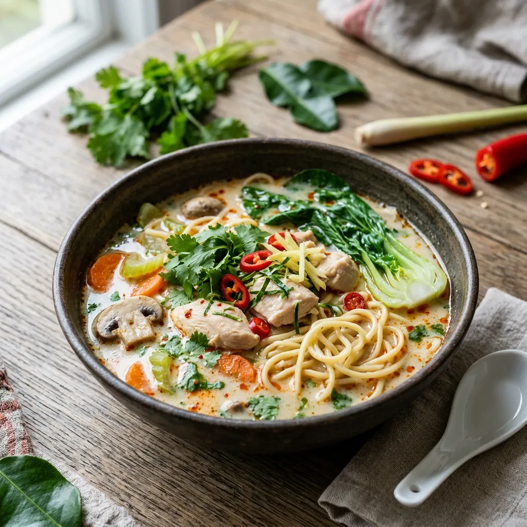Thai Chicken Noodle Soup With Lemongrass Recipe