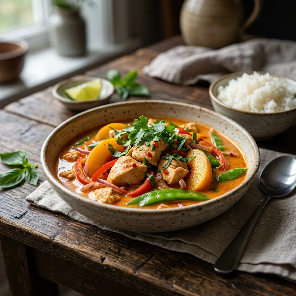 Thai Curried Chicken With Peaches
