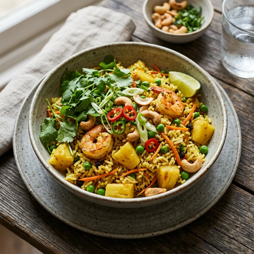 Thai Curry Fried Rice With Pineapple