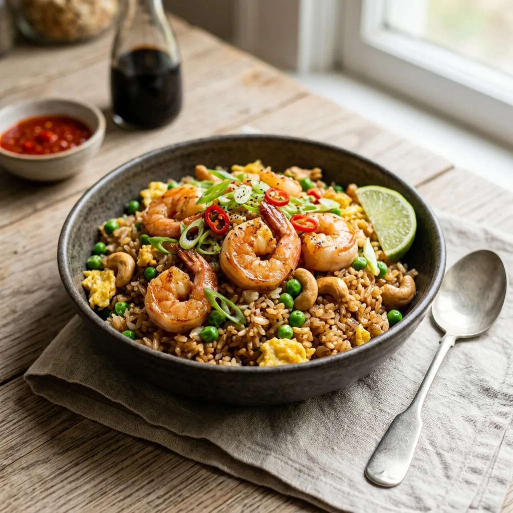 Thai Fried Rice With Shrimp (Khao Phad Kung)
