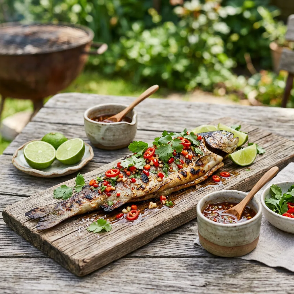 Thai Grilled Whole Fish With Coriander-Chili Sauce