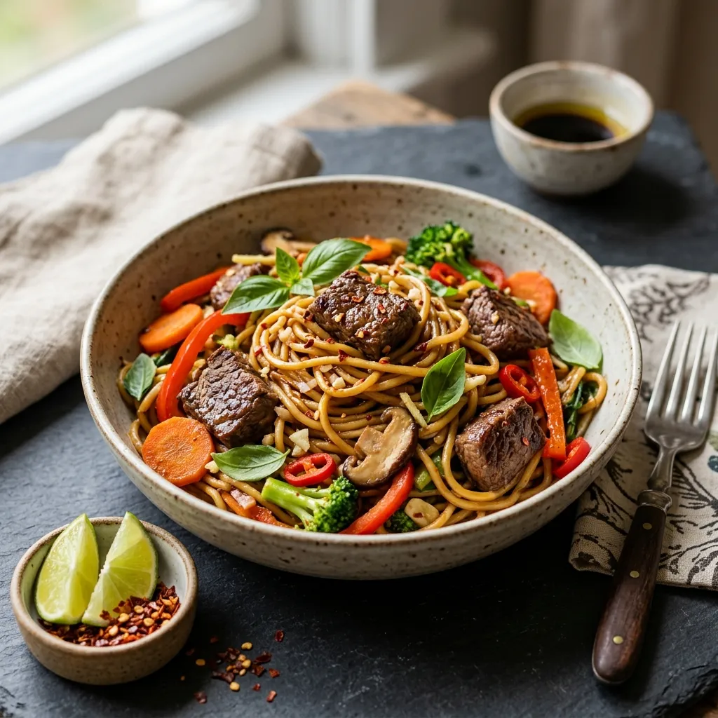 Thai Stir-Fried Noodles With Beef