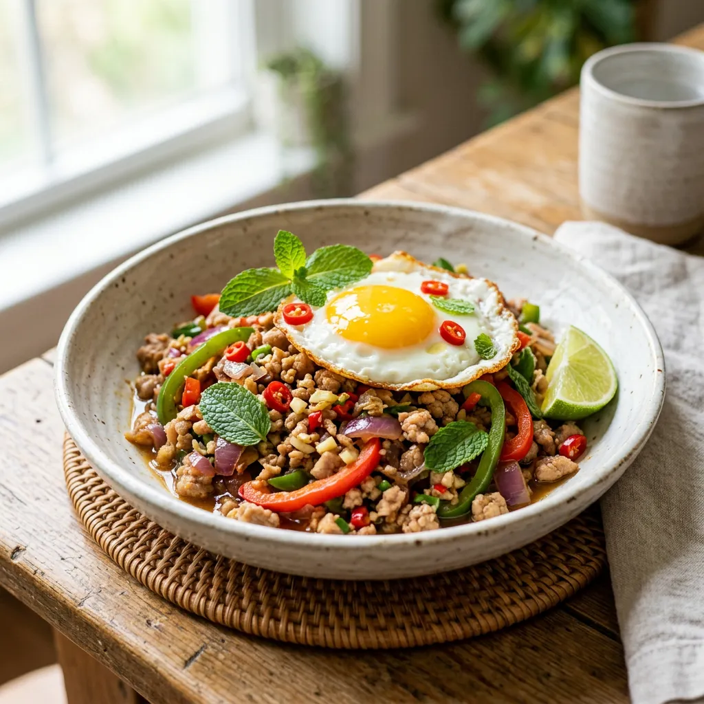 Thai Stir-Fried Pork With Lime and Mint