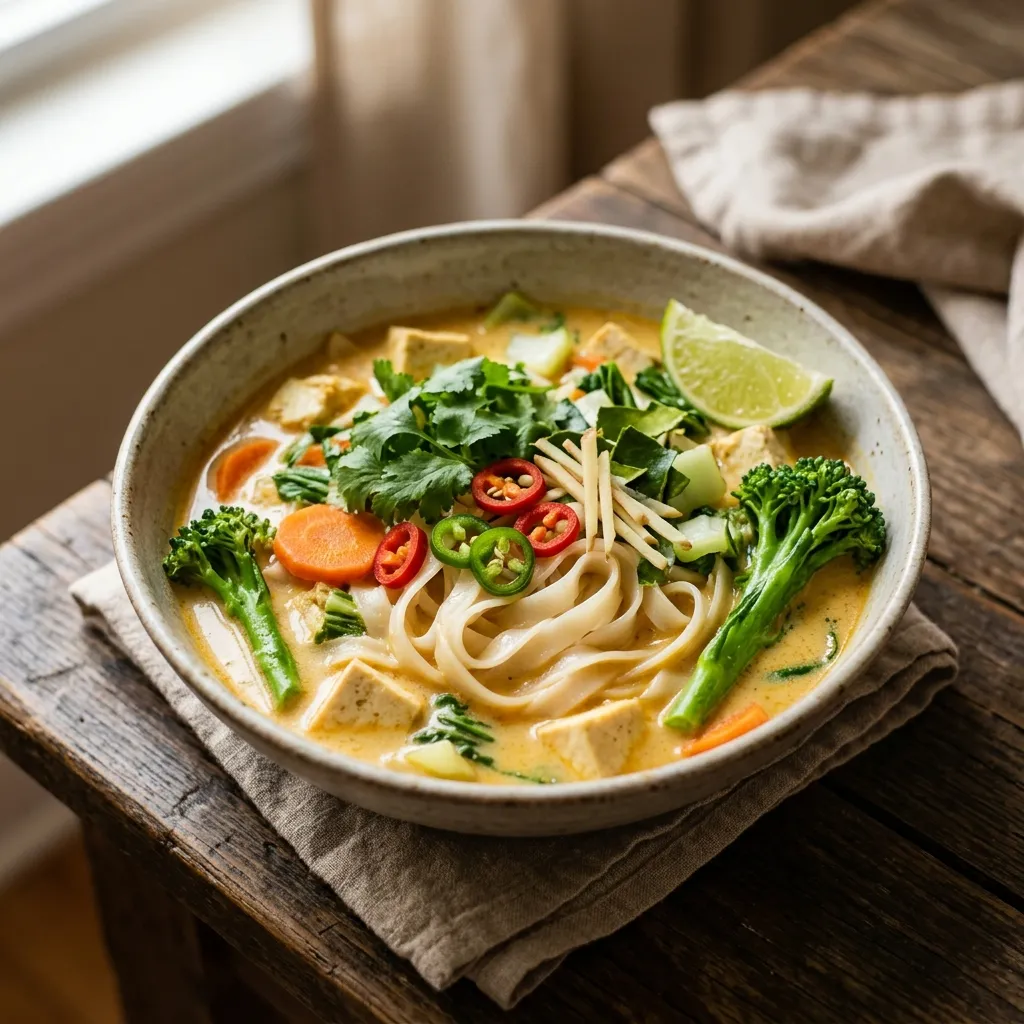 Thai Vegetable Coconut Soup With Noodles