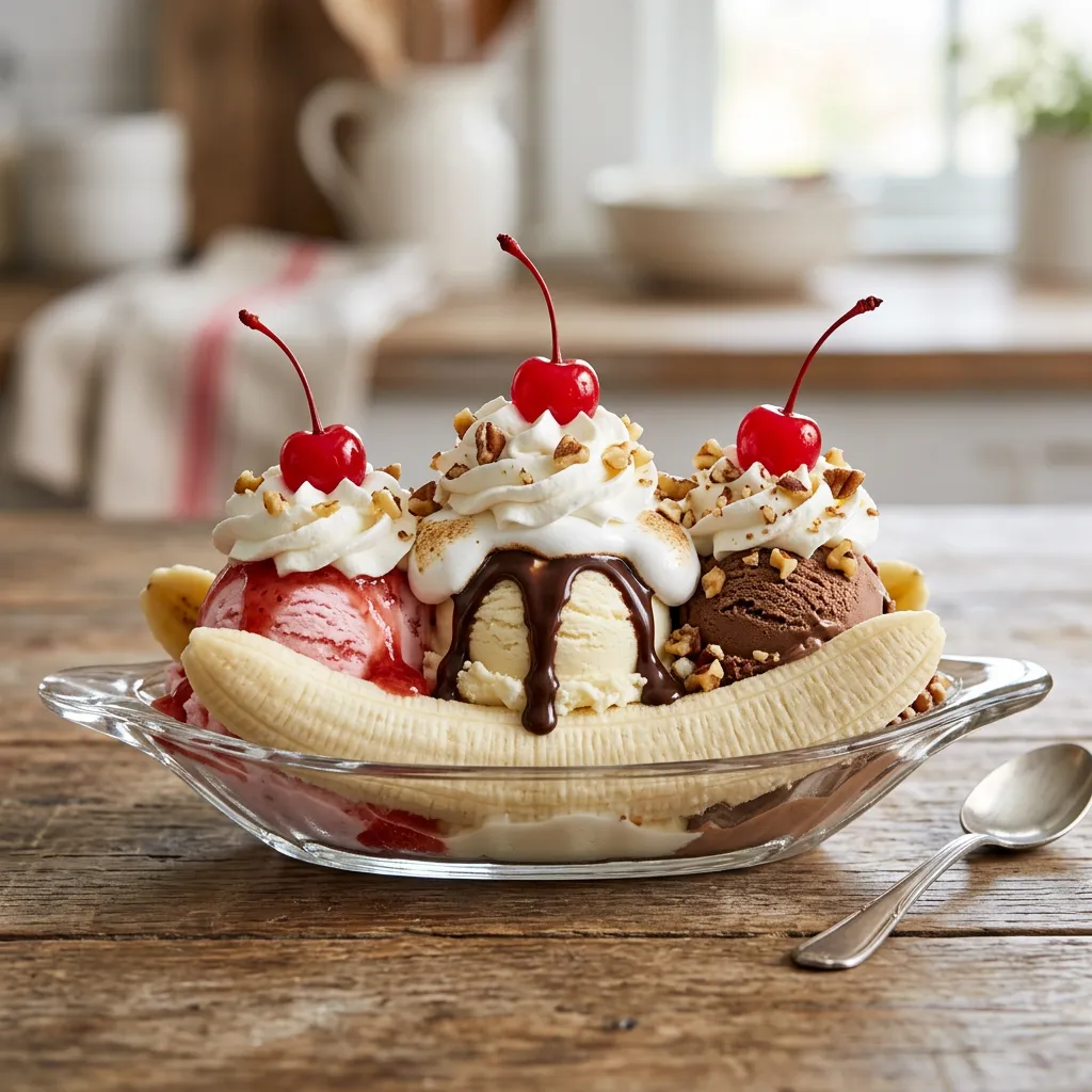 Finished The Perfect Banana Split dish