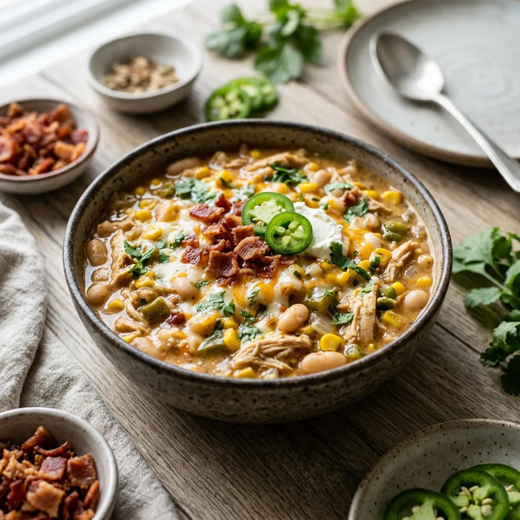 Finished This Jalapeño Popper Chili Turns the Classic App Into a One-Pot Meal dish