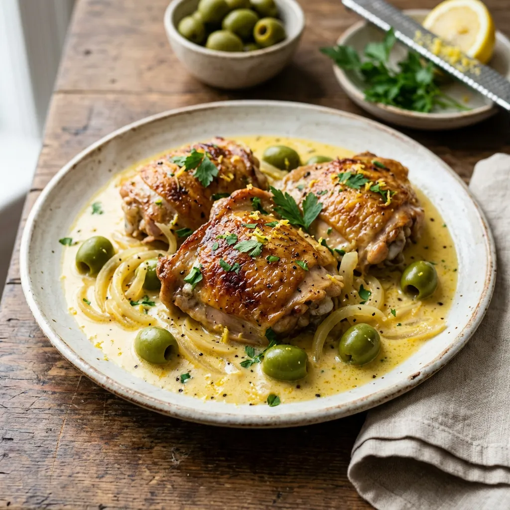 Finished Three Martini Chicken dish
