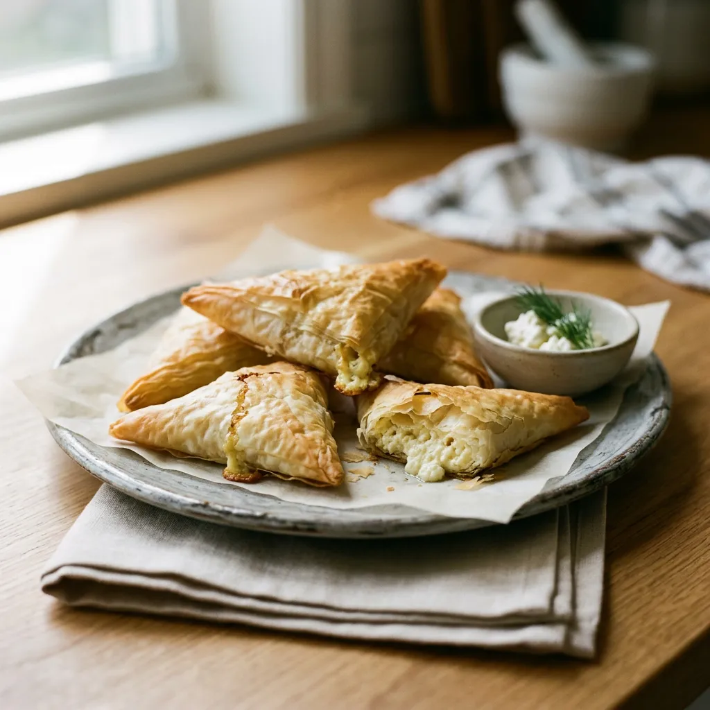 Tiropitas: Phyllo Cheese Triangles