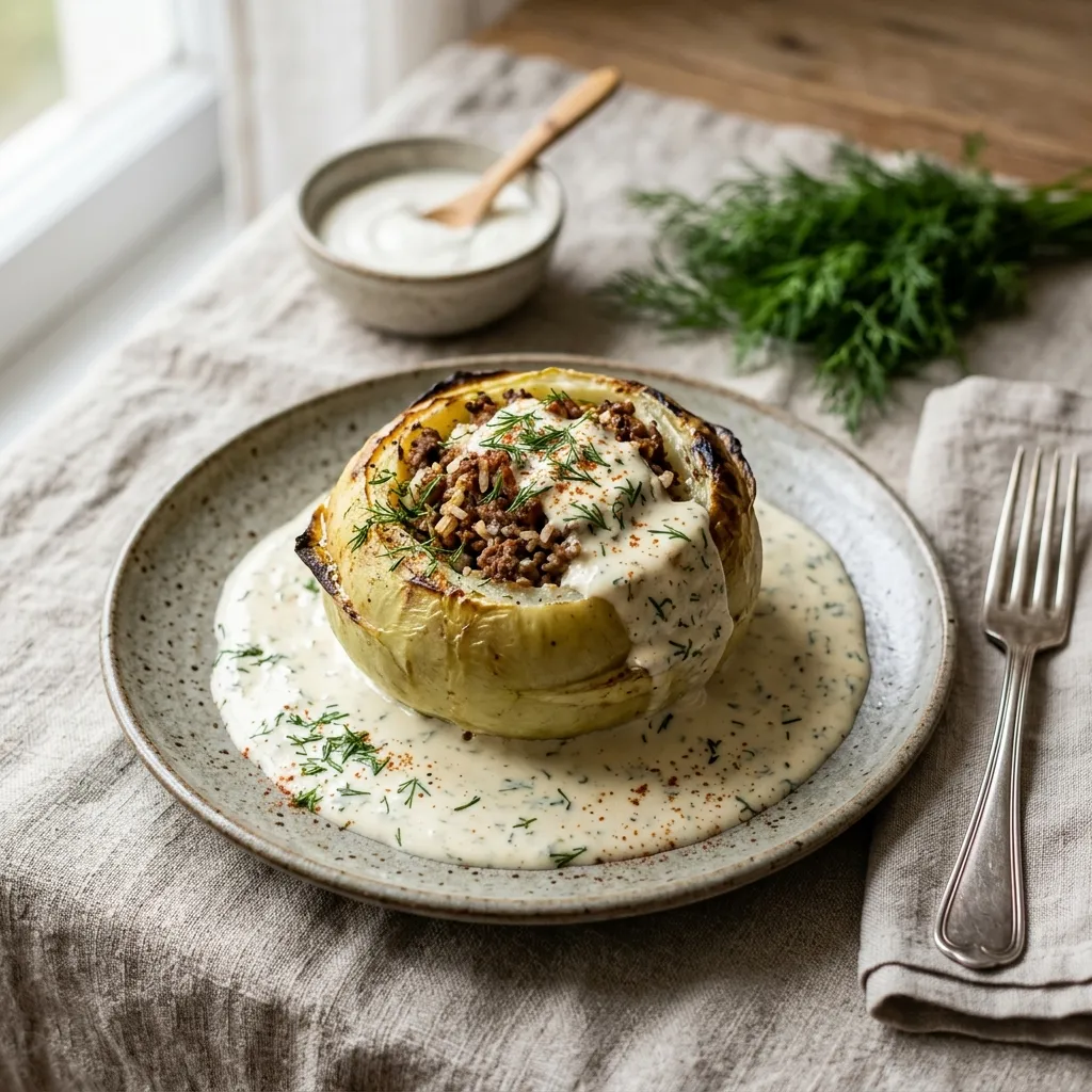 Töltött Karalábé: Hungarian Stuffed Kohlrabi