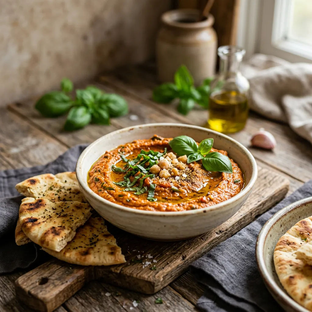 Tomato Basil Hummus Recipe