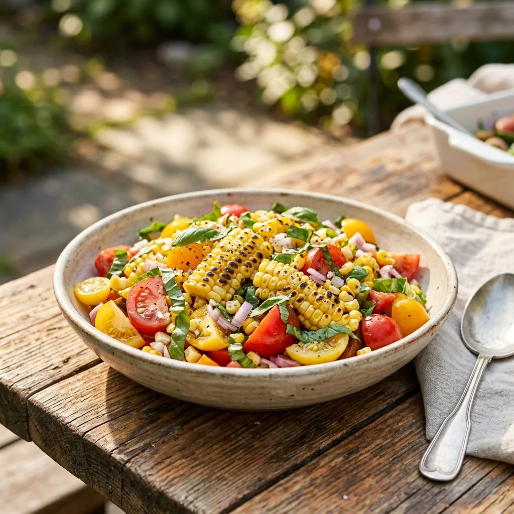 Tomato, Corn, and Basil Salad Recipe
