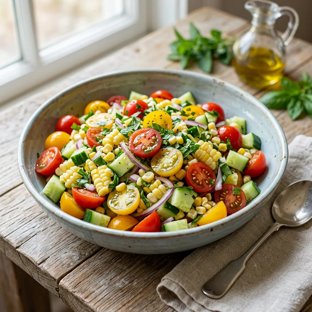 Tomato, Cucumber, and Corn Salad