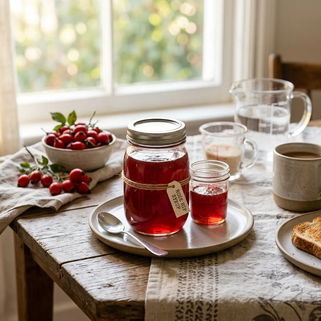 Traditional Alaskan Rose Hip Simple Syrup
