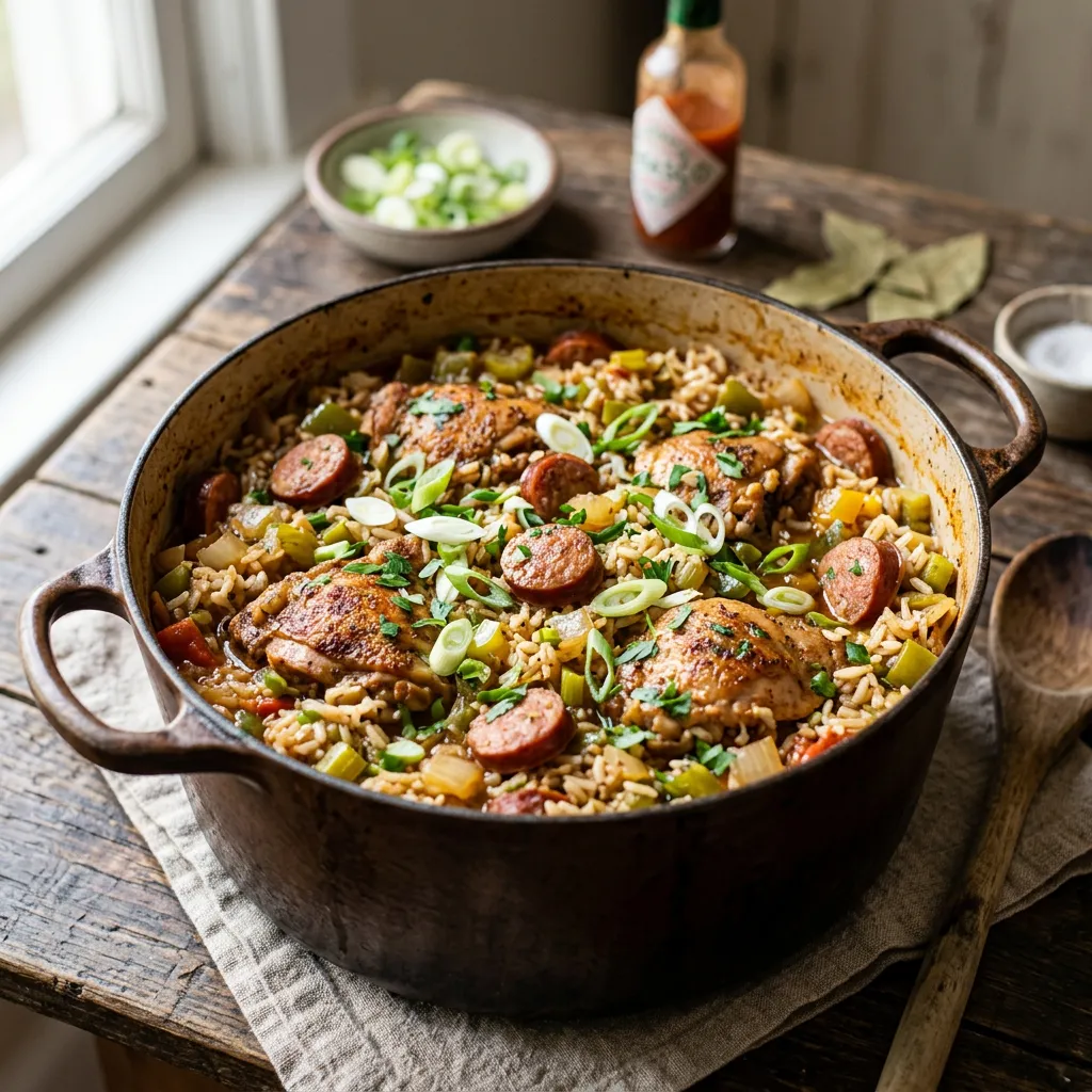 Finished Traditional Cajun Jambalaya Recipe dish
