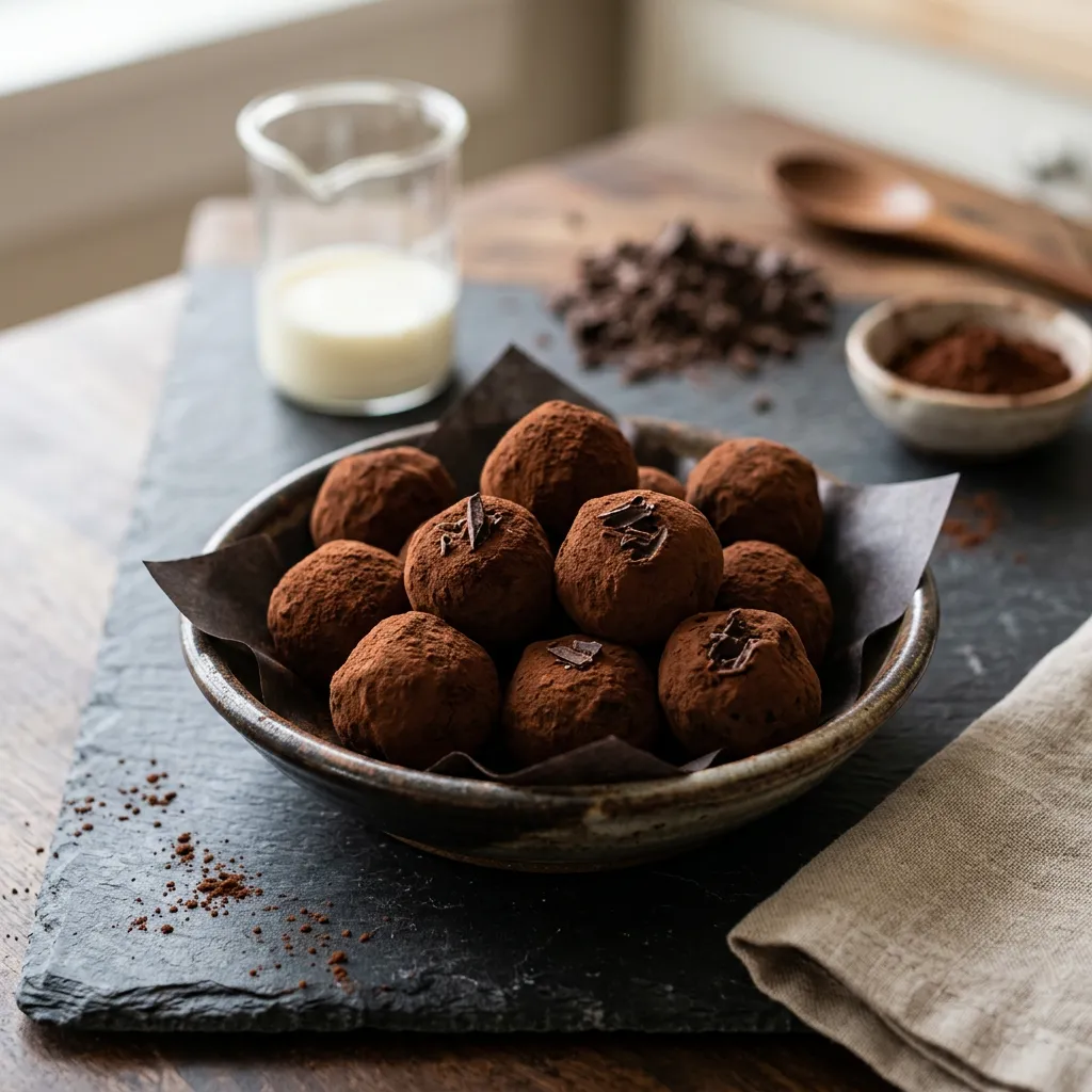 Traditional French Dark Chocolate Truffles