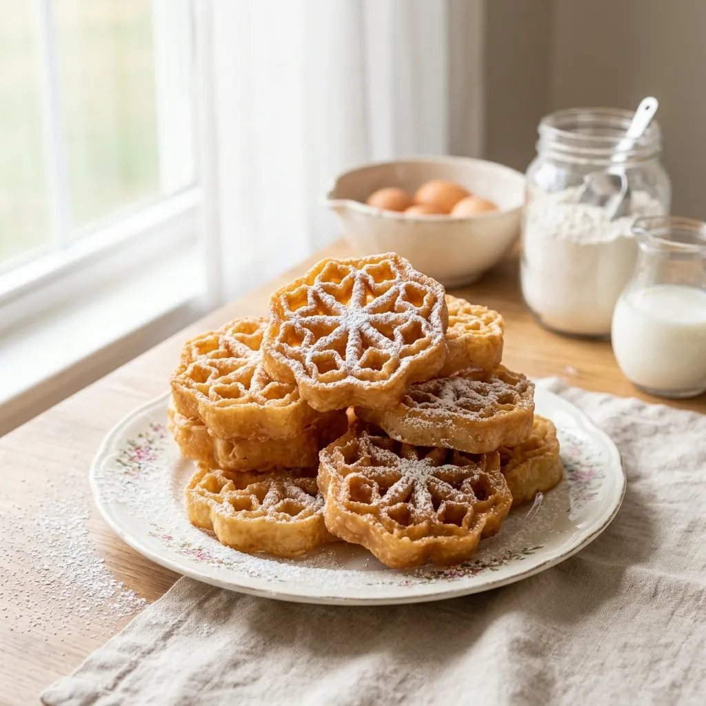 Traditional Fried Rosettes Pastry