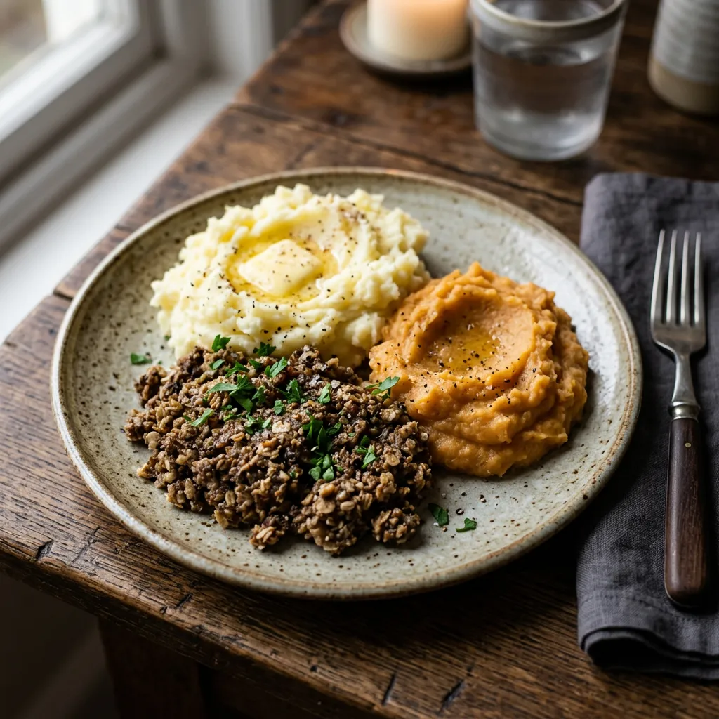 Traditional Haggis, Tatties, and Neeps