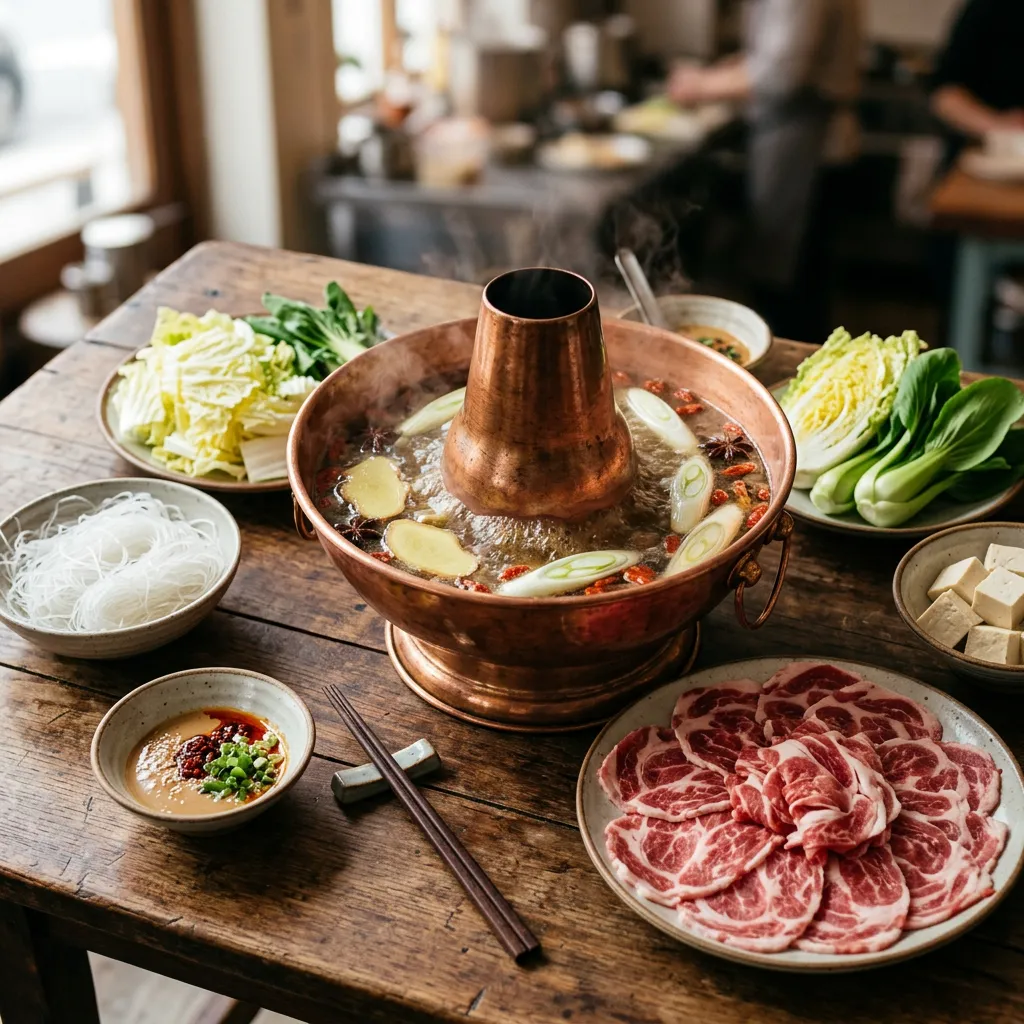 Traditional Mongolian Hot Pot With Lamb