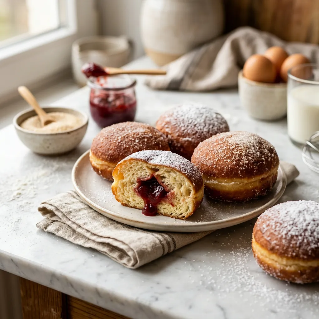 Traditional Polish Pączki (Doughnuts)