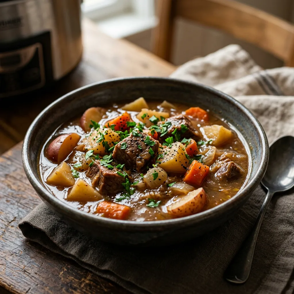 Traditional Slow Cooker Irish Lamb Stew