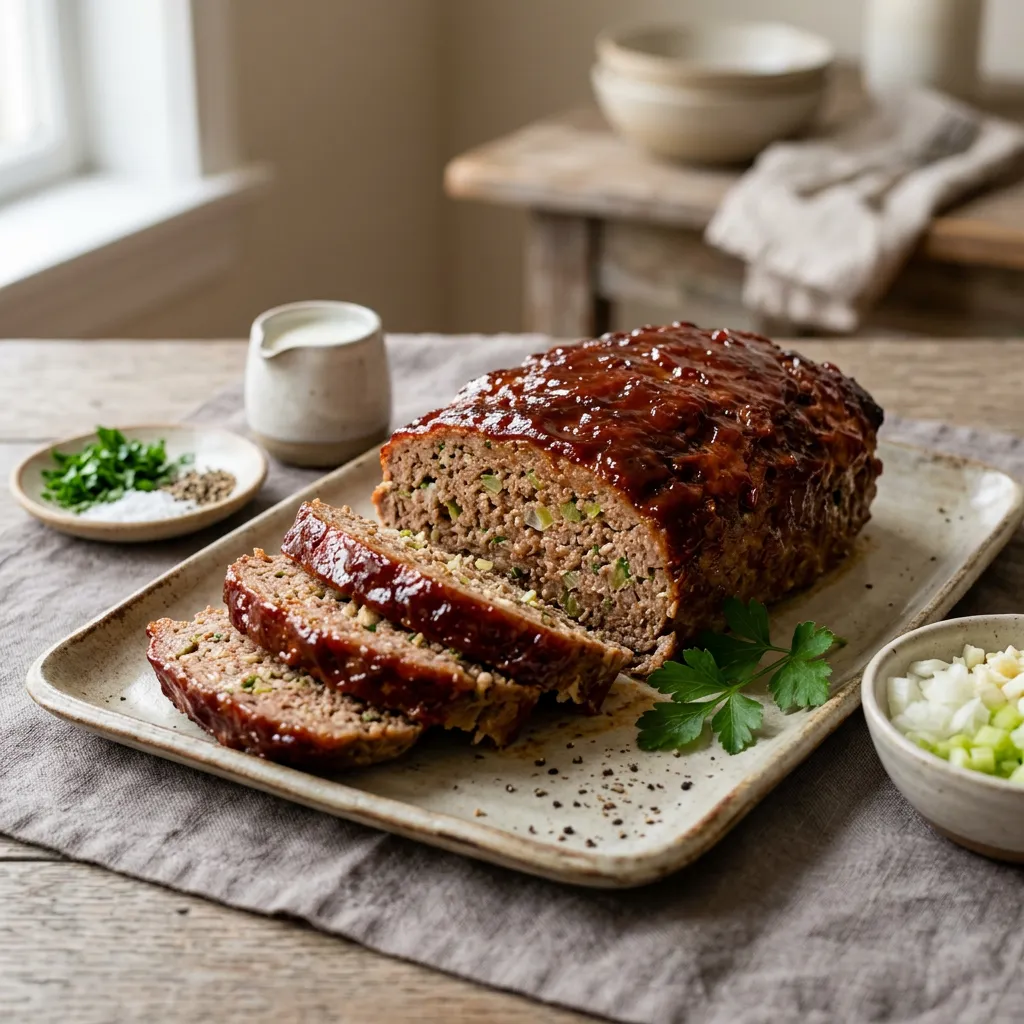 Triple Meatloaf With Tangy Ketchup Glaze Recipe