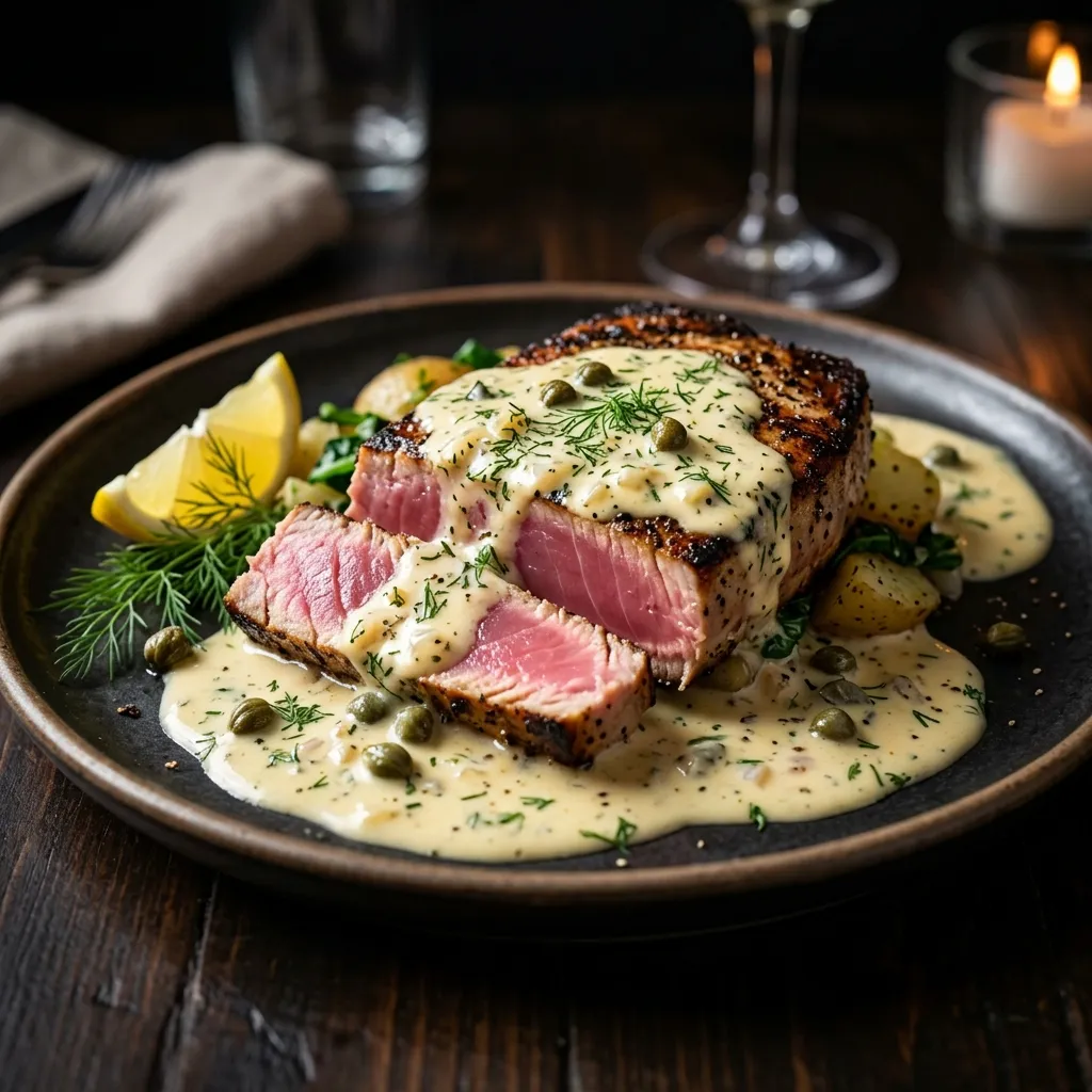 Tuna Steaks With Lemon Cream Sauce