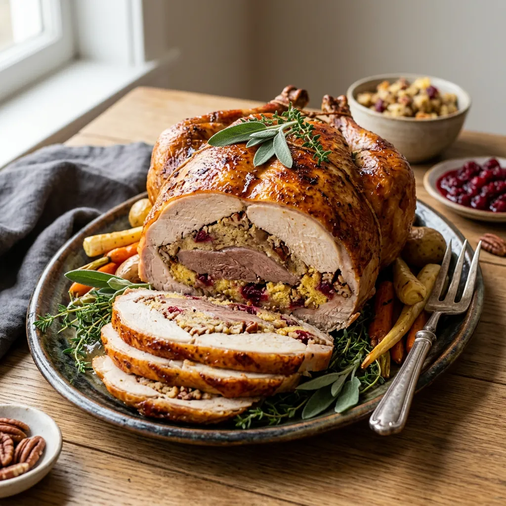 Finished Turducken Recipe dish