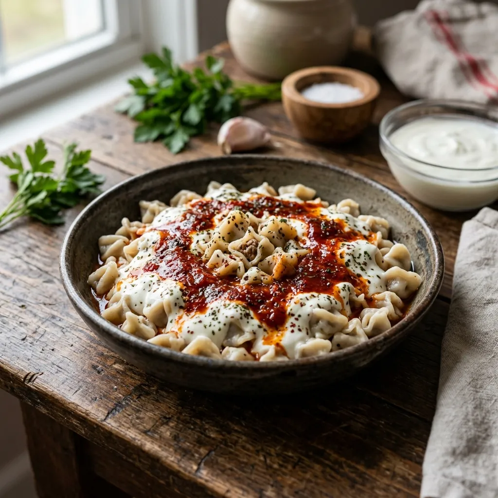 Turkish Meat Dumplings (Manti)