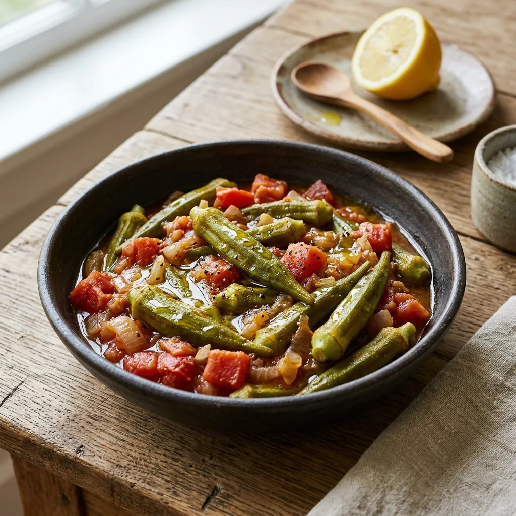 Turkish Okra and Tomato With Olive Oil