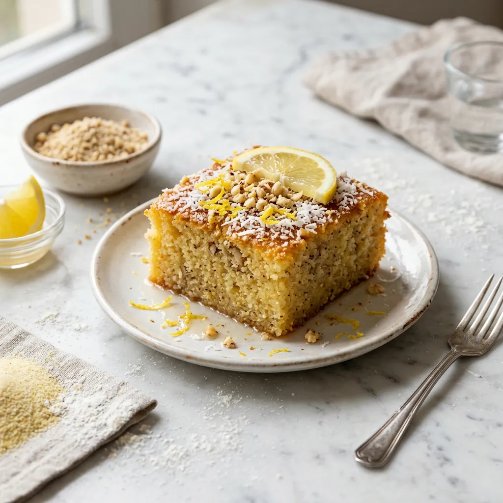 Turkish-Style Revani Semolina Cake Steeped in Syrup