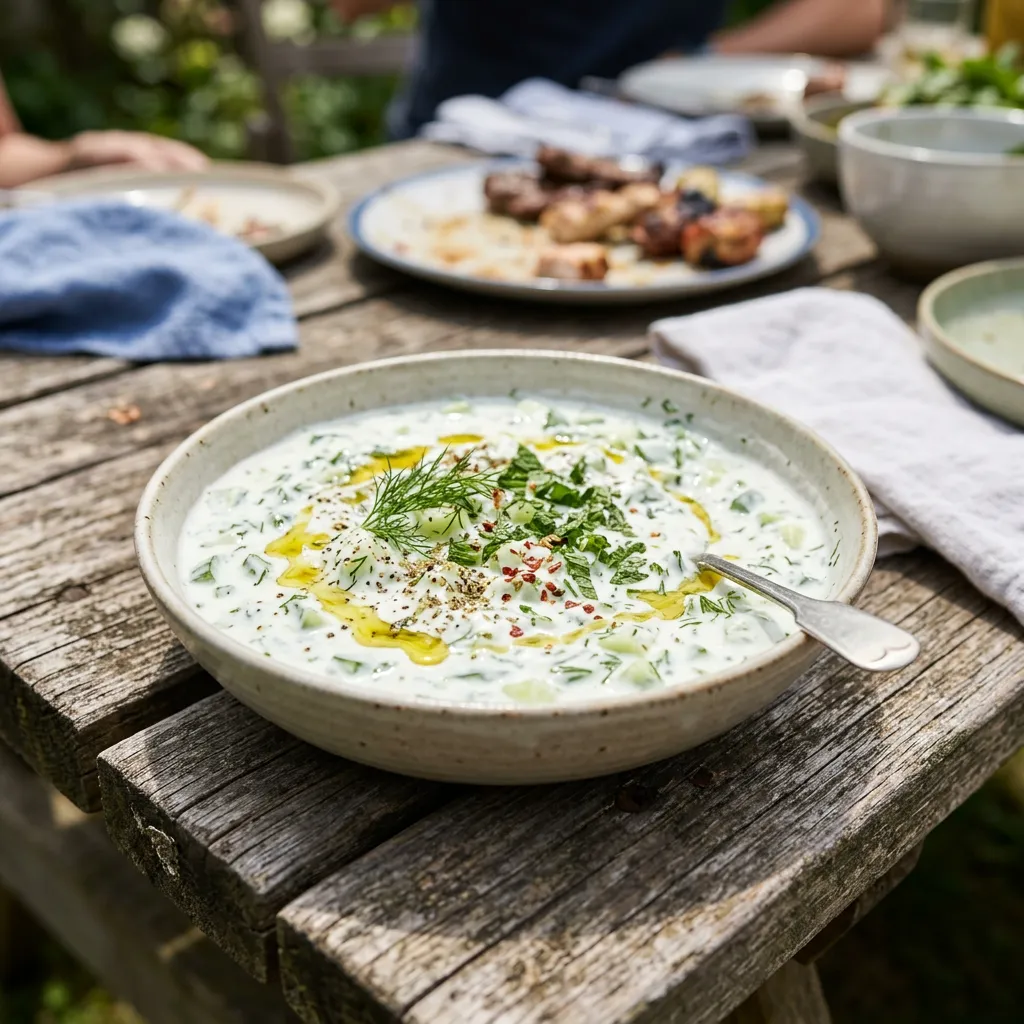 Turkish Yogurt With Cucumbers and Herbs (Cacık)