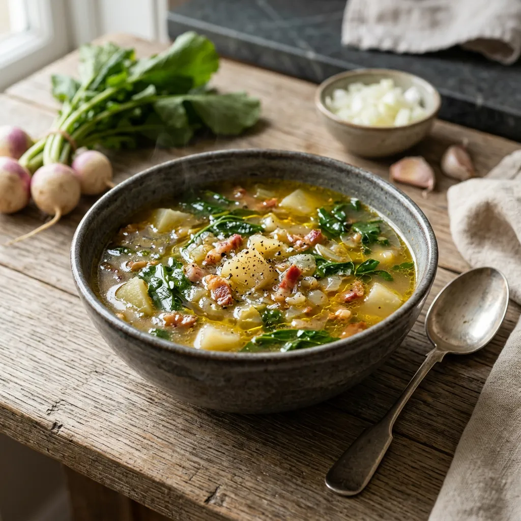 Turnip Soup With Turnip Greens