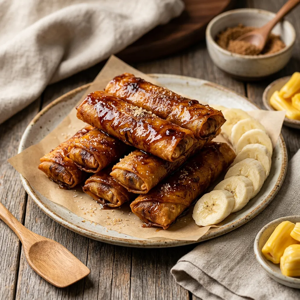 Turon (Banana Lumpia) With Caramel