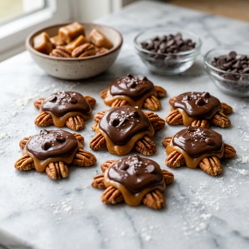 Turtle Candy With Pecans and Caramel