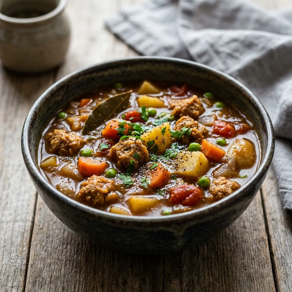 TVP and Vegetable Stew With Potatoes and Carrots