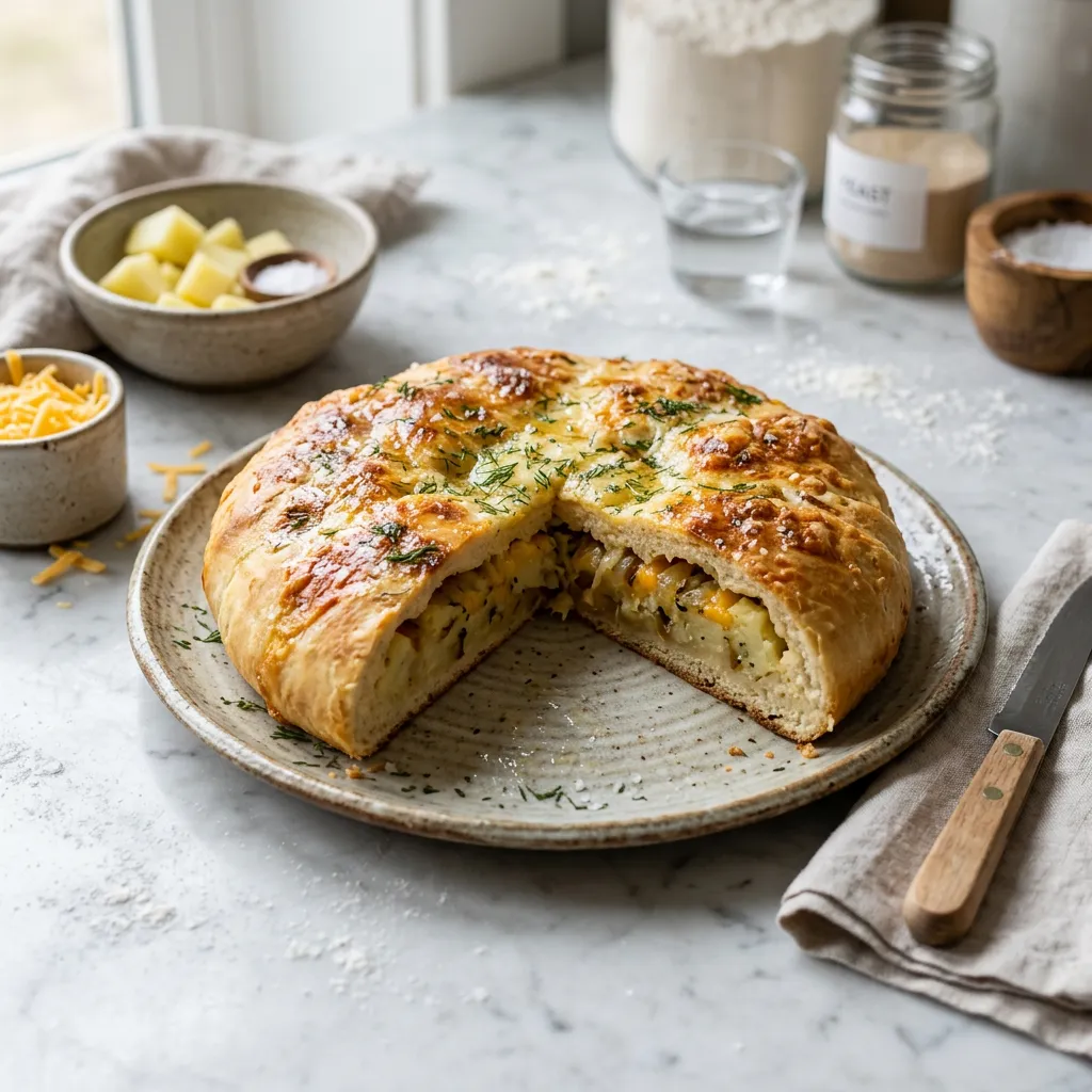 Ukrainian and Slovak Pagach Bread (Pagac)