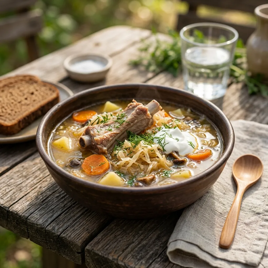 Ukrainian Sauerkraut Soup (Kapusnyak)