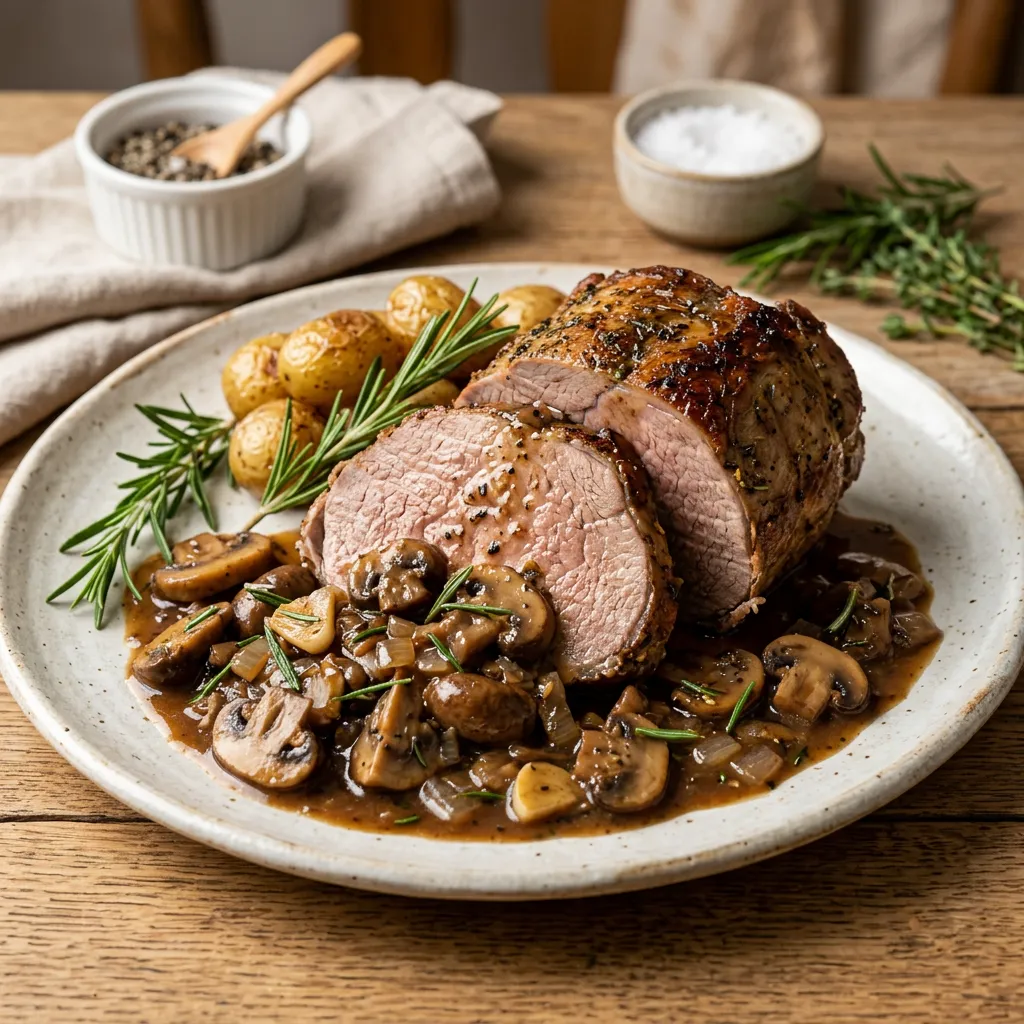 Veal Roast With Mushrooms