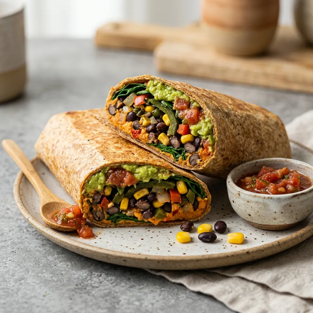 Vegan Black Bean and Hummus Wrap Recipe
