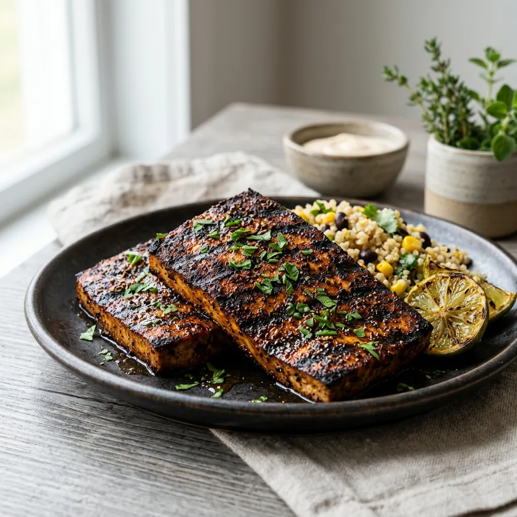 Vegan Blackened Grilled Tofu
