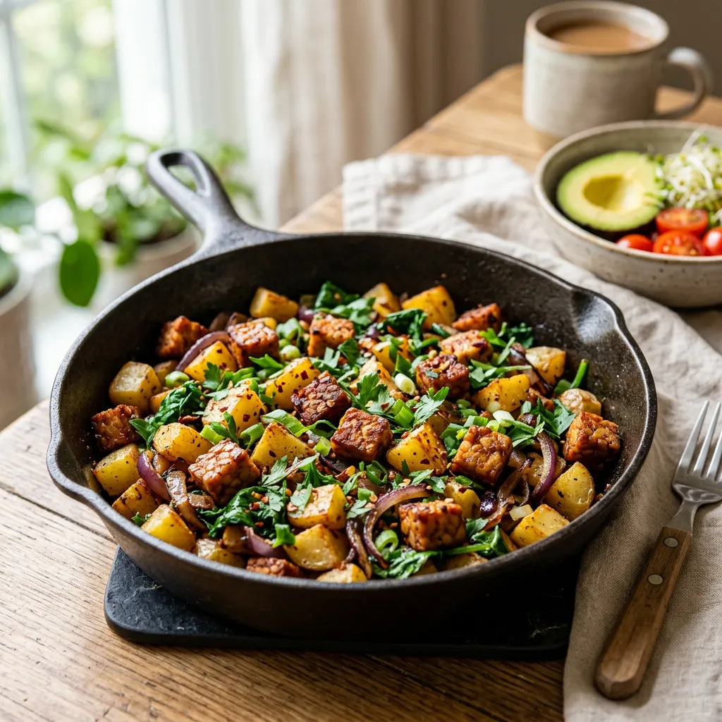 Vegan Breakfast Tempeh Potato Hash