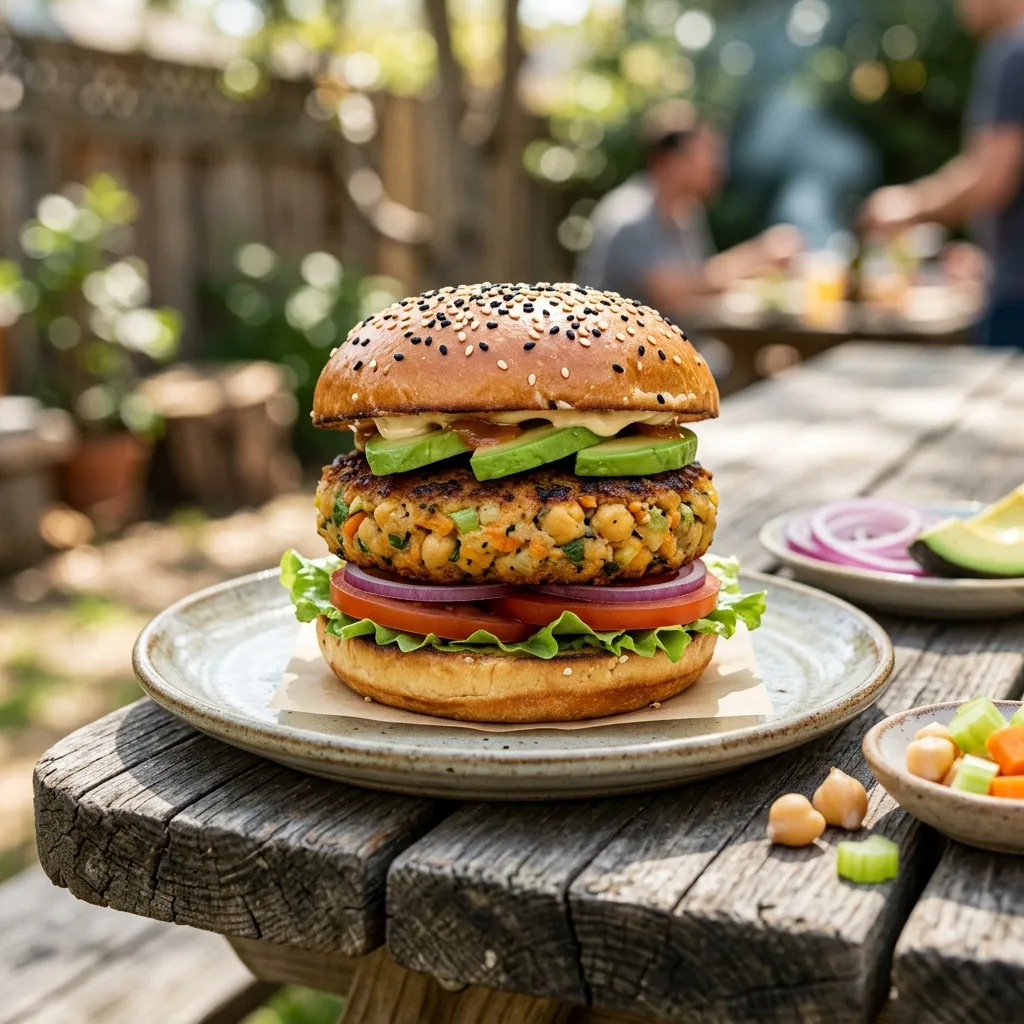 Vegan Chickpea Veggie Burgers