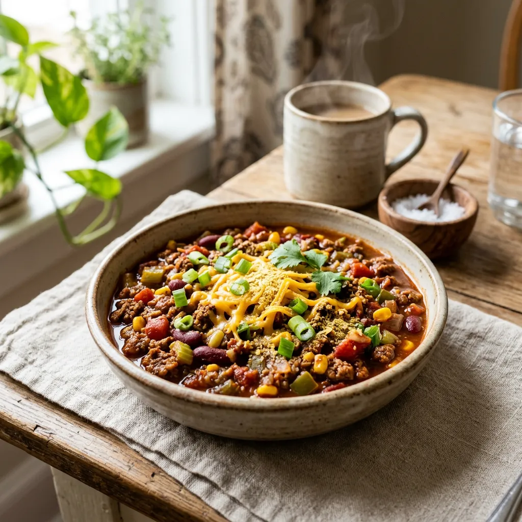 Vegan Chili With Smart Ground Mock Meat Crumbles