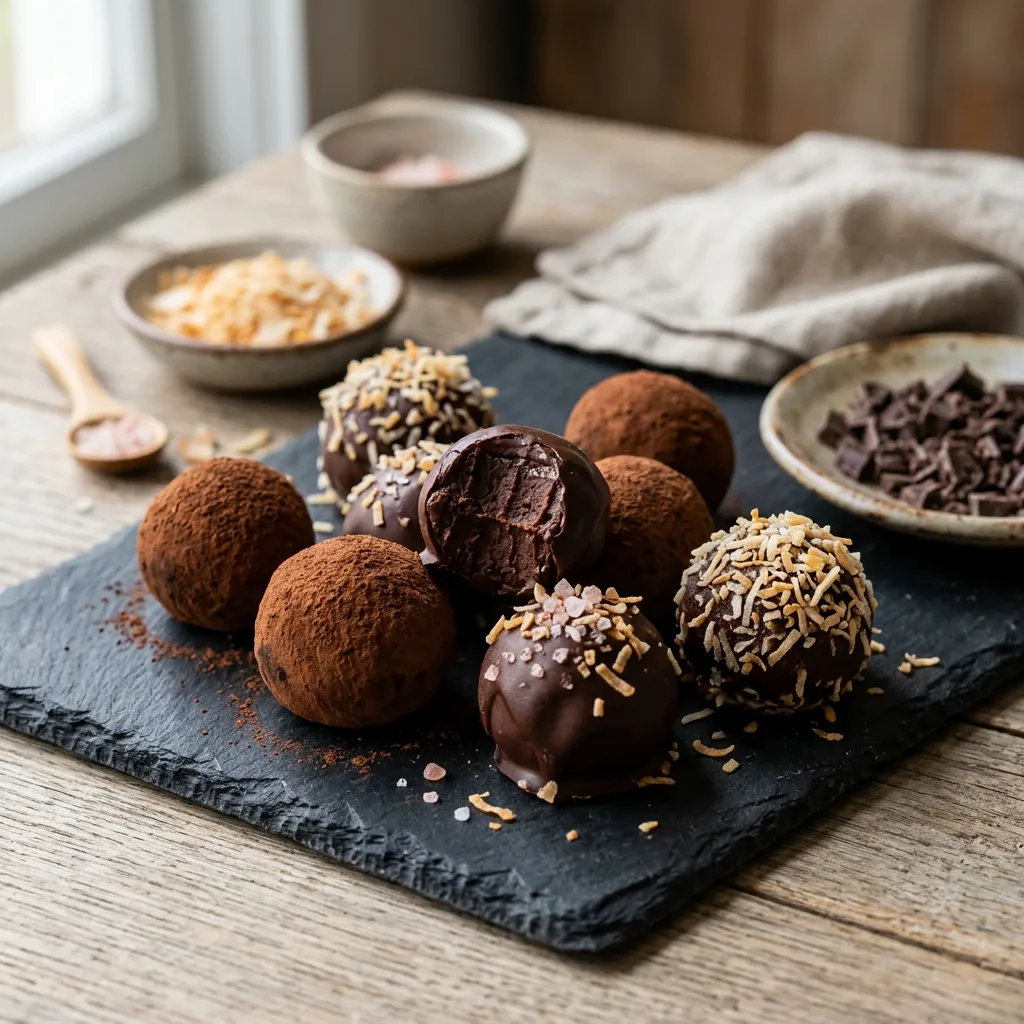 Vegan Chocolate Coconut Truffles