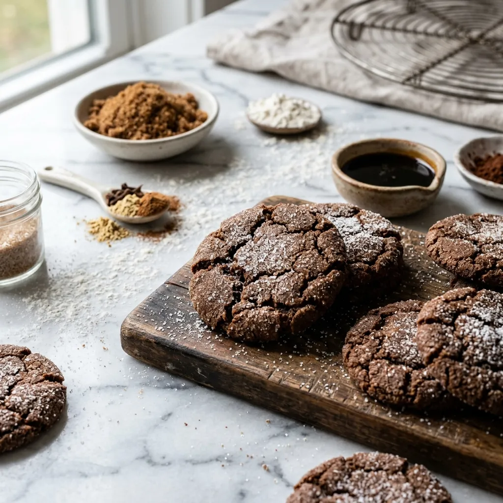 Vegan Chocolate Spice Cookies With Cloves, Cinnamon and Ginger
