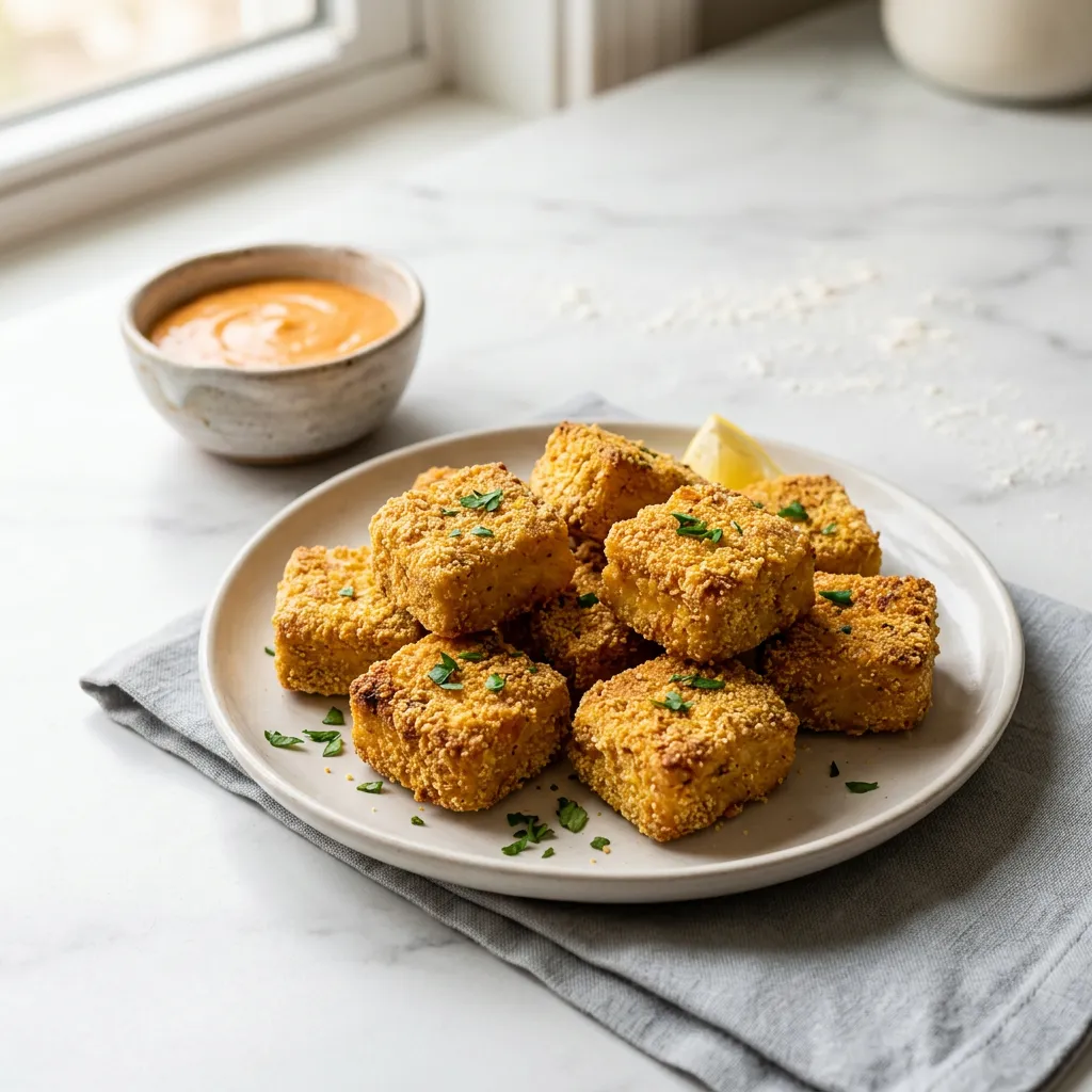 Vegan Cornmeal Breaded Tofu Recipe