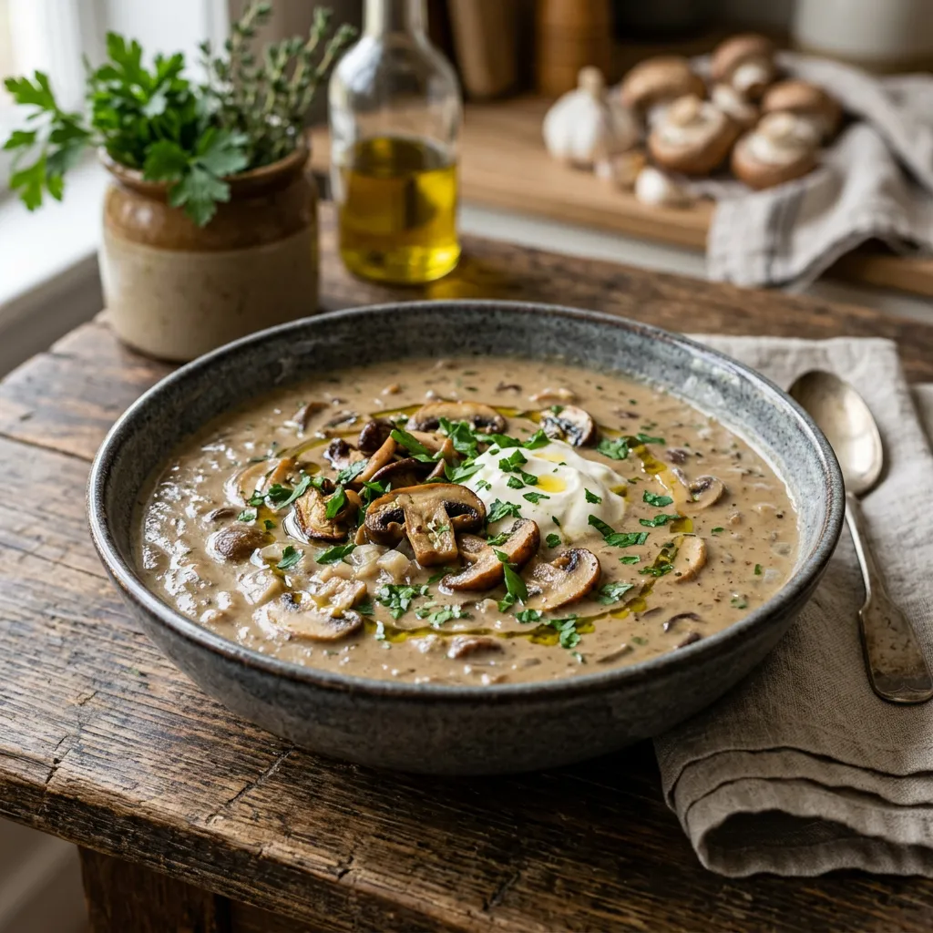 Vegan Cream of Mushroom Soup