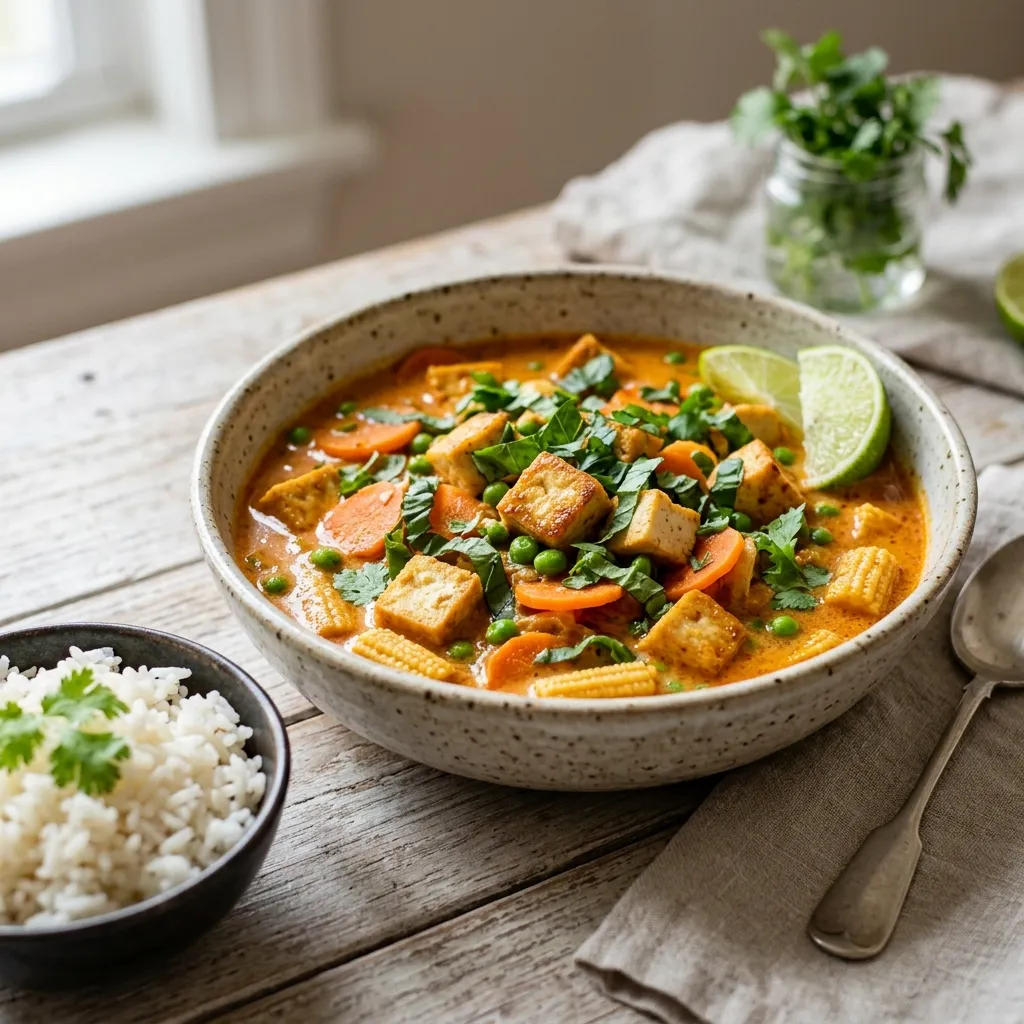 Vegan Gluten-Free Red Curry Tofu with Vegetables