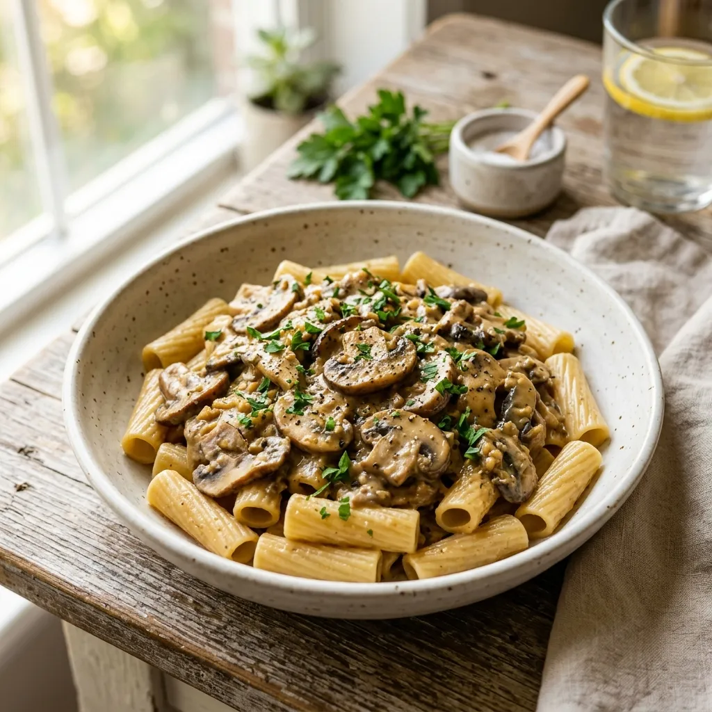 Vegan Mushroom Cream Sauce For Pasta