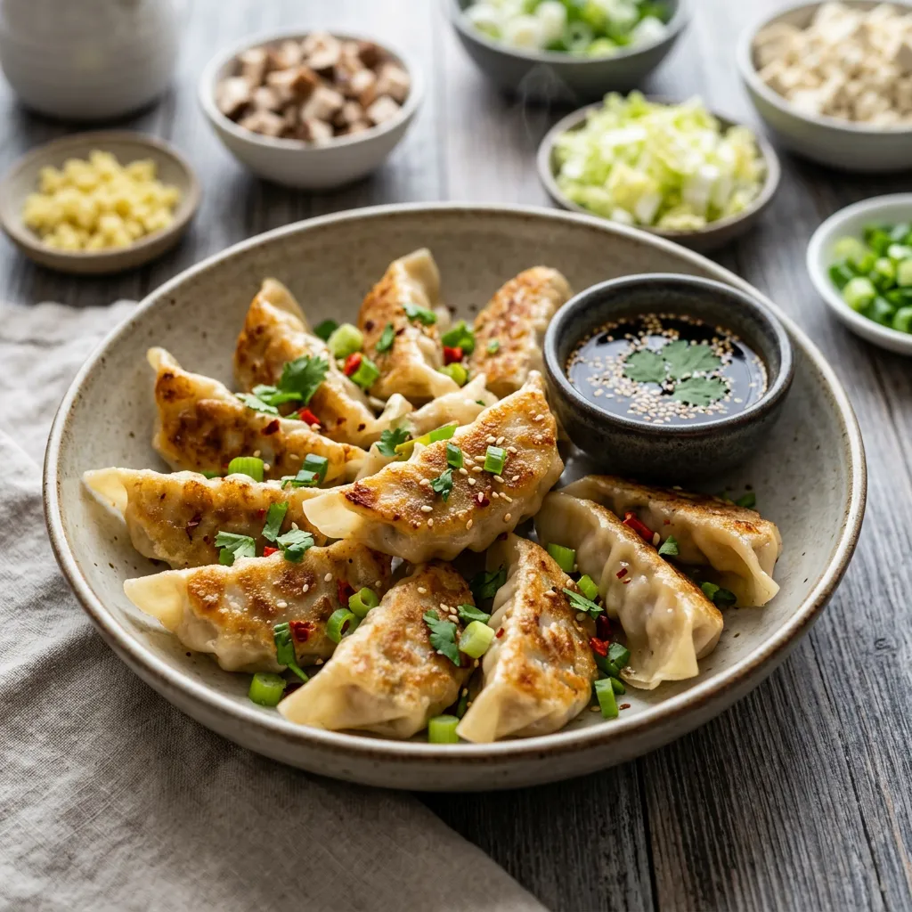 Vegan Potstickers With Mushroom and Tofu